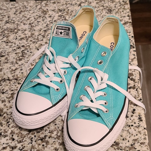 Converse CTAS Ox Turquoise Athletic Shoes - Picture 2 of 4